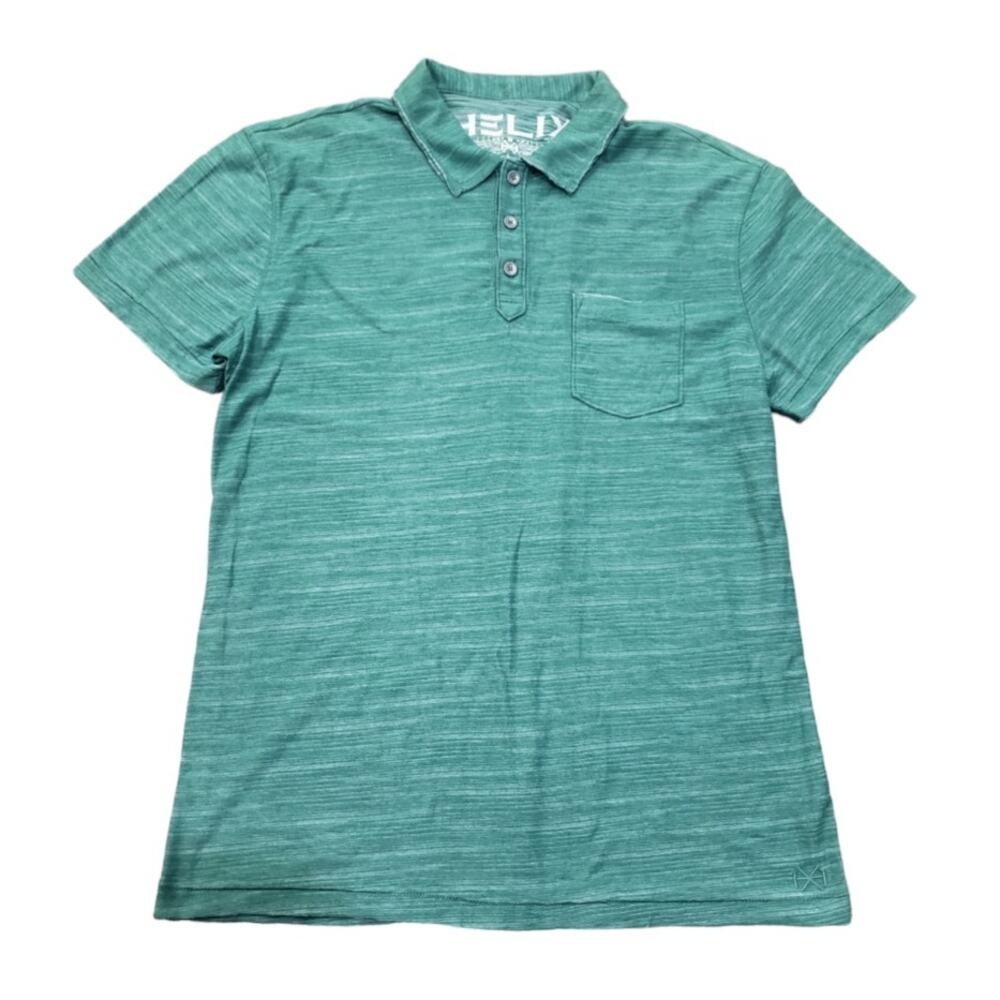 Helix Green Collared Short Sleeved Polo Shirt | Size Large